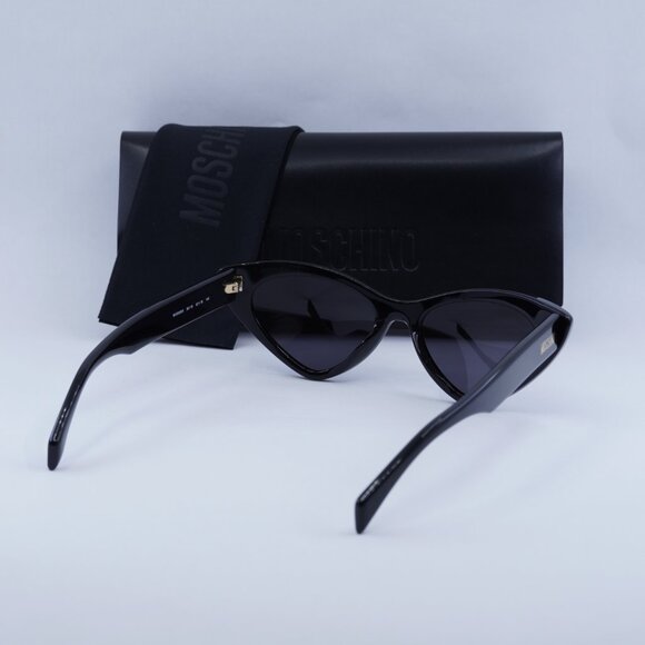 Moschino MOS006/S 0807 IR Sunglasses Black Cat Eye Frame, Grey Lenses - Picture 12 of 13